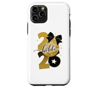 Hello 2026 Gold Disco Ball Bow New Year Celebration Design Carcasa para iPhone 11 Pro