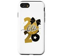 Hello 2026 Gold Disco Ball Bow New Year Celebration Design Carcasa para iPhone SE (2020) / 7/8
