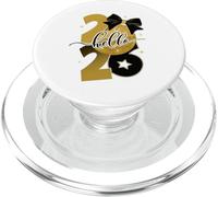 Hello 2026 Gold Disco Ball Bow New Year Celebration Design PopSockets PopGrip para MagSafe