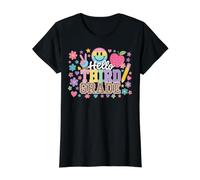 Hello 3rd Grade Boy Girls Teacher Third Grade Back to School Camiseta gráfica económica, Mujer, Negro, XL