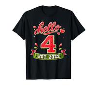 Hello 4 EST 2022 Watermelon 4th Birthday Summer Party Camiseta