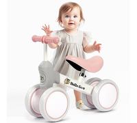 Hello-5ive Bicicleta de paseo para bebé en juguete interior al aire libre sin pedales para niños de 1 a 2 años de edad, niñas, niños pequeños, primera bicicleta, el mejor regalo (blanco y gris)