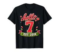 Hello 7 EST 2019 Watermelon 7th Birthday Summer Party Camiseta