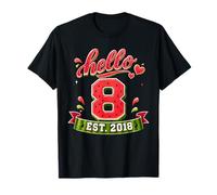 Hello 8 EST 2018 Watermelon 8th Birthday Summer Party Camiseta