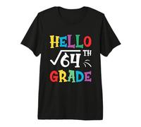 Hello 8th Grade Square Root of 64 Funny Back to School Gifts Camiseta Premium