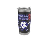 Hello America Soccer 2026 Anfitrión Fan Football Art Vaso térmico de acero inoxidable de doble pared