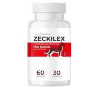 Hello Animal® Zeckilex - Pastillas para perros - Protección contra garrapatas para perros - Fórmula vegetal sin aditivos - Aditivos alimentarios con extracto de hierba de ajenjo - 60 pastillas