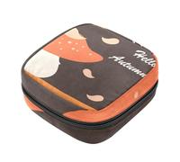 Hello Autumn - Bolsa de almacenamiento de servilletas sanitarias, diseño de hojas caídas dibujadas a mano, para niñas y mujeres, bolsa de copa menstrual, bolsas de tampón para menstruación femenina