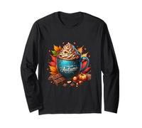 Hello Autumn Hot Cocoa Mug Graphic For Women Kids and Fall Manga Larga