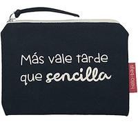 hello-bags. Bolso Monedero/Billetero/Tarjetero. Exterior: Algodón 100%. Con cremallera y forro interior. Incluye bonito sobre kraft de regalo. Modelo: MASVALE. Color: Crudo/Negro. 14 * 10 cm.