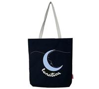 hello-bags. Bolso Tote bag con cremallera, forro y bolsillo interior. Exterior: Algodón 100%. Incluye bonito sobre kraft de regalo. Modelo: LUNATICA. Color: Crudo/Negro. Medidas:37x38 cm.