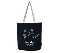 Hello-Bags. Bolso Tote Bag. con Cremallera, Forro y Bolsillo Interior. Exterior: Algodón 100%. Incluye sobre Kraft de Regalo. Modelo Never Stop. Color: Negro.