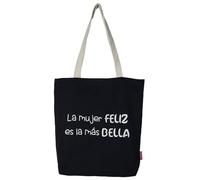 hello-bags. Bolso Tote Bag con cremallera, forro y bolsillo. “LAMUJERFELIZ”.