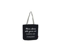 hello-bags. Bolso Tote Bag con cremallera, forro y bolsillo. “MIRAATRÁS”.