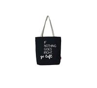hello-bags. Bolso Totebag. Exterior: Algodón 100%. Con cremallera, forro y bolsillo interior. Incluye bonito sobre kraft de regalo. Modelo IFNOTHING. Color: Crudo/Negro. Medidas: 37x38 cm.
