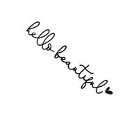 Hello Beautiful Car Mirrors Decal - Window Sticker Decor, Self Adhesive Rear View Accessory, Weatherproof Durablee Build, Long Lasting Print | Simple Application Removal Design, Elegant Exterior