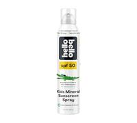 Hello Bello Sunscreen - Spray mineral con óxido de zinc - 50 SPF Broad Spectrum UVA/UVB Protection - Resistente al agua, hipoalergénico, dermatólogo y clínicamente probado, 5 ml (1 unidad)