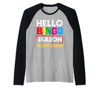 Hello Bingo Season Adiós Marido Colores Divertidos Camiseta Manga Raglan
