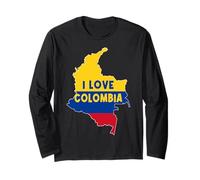 Hello Bogotá I Love Colombia Mapa Bandera Cool Colombian Mom Dad Manga Larga