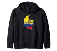 Hello Bogotá I Love Colombia Mapa Bandera Cool Colombian Mom Dad Sudadera con Capucha