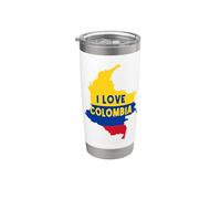 Hello Bogotá I Love Colombia Mapa Bandera Cool Colombian Mom Dad Vaso térmico de acero inoxidable de doble pared