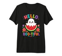 Hello Boo-Tiful Kawaii Ghost Sandía Halloween Camiseta Premium