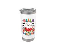 Hello Boo-Tiful Kawaii Ghost Sandía Halloween Vaso térmico de acero inoxidable de doble pared