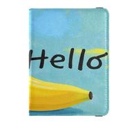 Hello Cartoon Cute Yellow Banana Leather Decorative Family Passport Holder Wallet Combo Card Holder Passport Case Lightweight, Hello Cartoon - Lindo plátano amarillo, 1 size