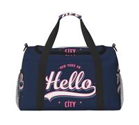 Hello City Bolsa de viaje, bolsas de fin de semana para mujeres y hombres, para aventuras al aire libre, ideal para acampar y senderismo, Negro -, Talla única