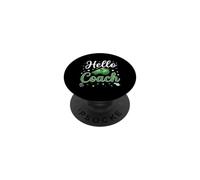 Hello Coach Silbato Plaid Sports Mentor Design PopSockets PopGrip Adhesivo