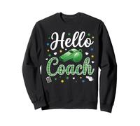 Hello Coach Silbato Plaid Sports Mentor Design Sudadera