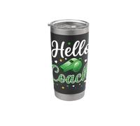 Hello Coach Silbato Plaid Sports Mentor Design Vaso térmico de acero inoxidable de doble pared