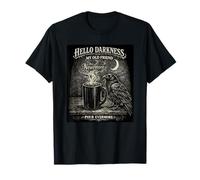 Hello Darkness Gothic Raven Crow pour Evermore Coffee Amante Camiseta