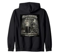 Hello Darkness Gothic Raven Crow pour Evermore Coffee Amante Sudadera con Capucha