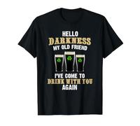 Hello Darkness, mi Viejo Amigo, Día de Irlanda, Día de San Patricio Camiseta gráfica económica, Hombre, Negro, XL