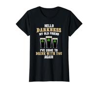 Hello Darkness, mi Viejo Amigo, Día de Irlanda, Día de San Patricio Camiseta gráfica económica, Mujer, Negro, M