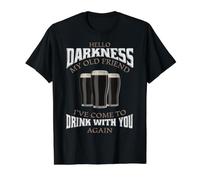 Hello Darkness, mi Viejo Amigo, he venido a Beber Cerveza, Amante Camiseta gráfica económica, Hombre, Negro, S