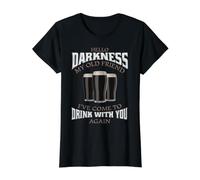 Hello Darkness, mi Viejo Amigo, he venido a Beber Cerveza, Amante Camiseta gráfica económica, Mujer, Negro, XS
