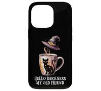 Hello Darkness My Old Friend Black Cat Coffee Mug Witch Cat Carcasa para iPhone 13 Pro