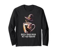 Hello Darkness My Old Friend Black Cat Coffee Mug Witch Cat Manga Larga