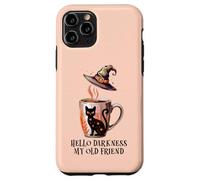Hello Darkness My Old Friend Black Cat Coffee Mug Witchy Cat Carcasa para iPhone 11 Pro