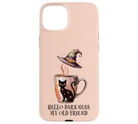 Hello Darkness My Old Friend Black Cat Coffee Mug Witchy Cat Carcasa para iPhone 15 Plus