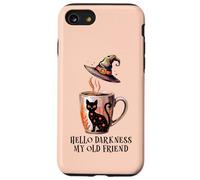Hello Darkness My Old Friend Black Cat Coffee Mug Witchy Cat Carcasa para iPhone SE (2020) / 7/8