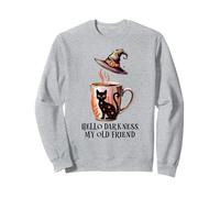 Hello Darkness My Old Friend Black Cat Coffee Mug Witchy Cat Sudadera