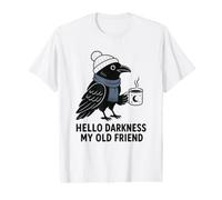 Hello Darkness My Old Friend Cozy Raven Café Gótico Humor Camiseta gráfica económica