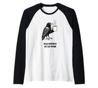 Hello Darkness My Old Friend - Cuervo - Café Negro Camiseta Manga Raglan