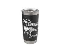 Hello Darkness, My Old Friend - Divertido refrán esqueleto café Vaso térmico de acero inoxidable de doble pared