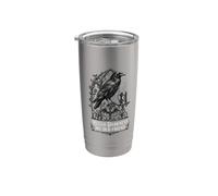 Hello Darkness My Old Friend Gothic Raven Coffee Bat Grabado Vaso térmico de acero inoxidable de doble pared