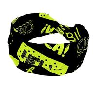 Hello Different Language - Diadema ancha para mujer, elástica, antideslizante, anudada, deportiva, entrenamiento, accesorios para el cabello