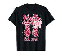 Hello Eleven EST 2015 Pink Coquette Bow 11th Birthday Girl Camiseta